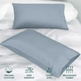 thumbnail image 5 of ROYALE LINENS 300 Thread Count 100% Long Staple Combed Cotton Pillowcases Set of 2 - Ultra Soft - Standard Bed Pillow Cover - 20"x26" - Breathable, Cool & Crisp Percale Pillow Case (Std, Lake Blue), 5 of 10