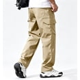 thumbnail image 2 of Men Loose Cargo Work Pants 4-Way Stretch Drawstring Outdoor Activity Trousers S-XL, 2 of 9