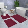 thumbnail image 6 of Velvet Fleece Foam Bath Mat Set with Non Slip Rubber Backing 3 Piece Universal Size 16x24in 16x20in 15x17in Machine Washable Water Absorbent Quick Dry for Bathroom Floor, 6 of 6