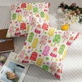thumbnail image 6 of Summer Ice Cream Pillow Covers 18x18 Set of 2 Colorful Popsicle Dots Decorative Throw Pillows Outdoor Farmhouse Pillowcases Linen Cushion Case Decor for Home Sofa Couch Bed, 6 of 6