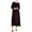 Brown, variant on Womens Crew Neck Pocket Loose Longline Kaftan Dress Lightweight Breathable Vacation Lounge Dress Brown XXL