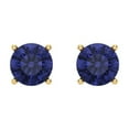 thumbnail image 3 of Clara Pucci 1.5Ct Tanzanite Round Cut VVS1 Screw Back Stud 14k Solid hypoallergenic Gold Designer Earrings For December, 3 of 7