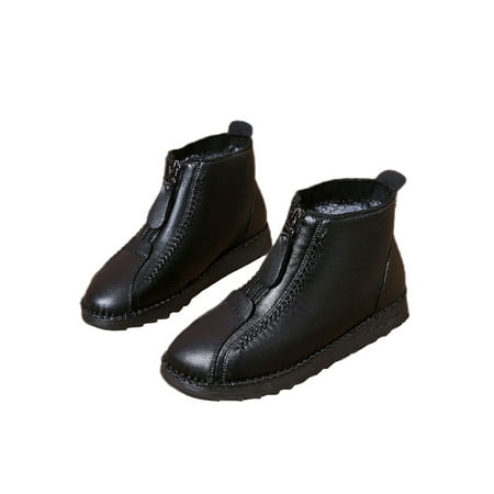 

UKAP Women Breathable Winter Shoes Outdoor Plush Lining Snow Boots Black 7