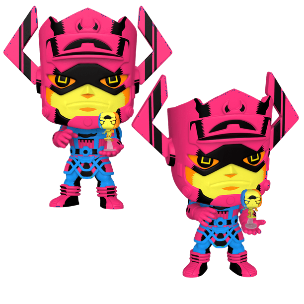 Figura Coleccionable Funko Pop Jumbo Marvel Galactus Con Silver Surfer Blacklight Exclusivo