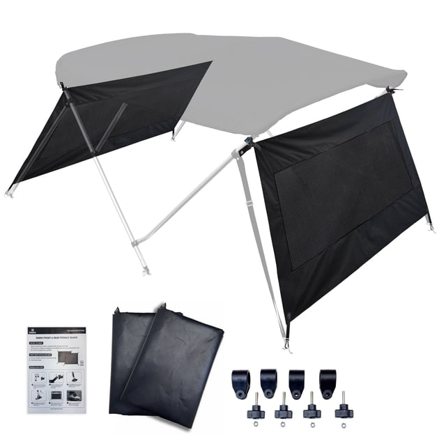 KNOX Bimini Top Privacy Sun Shade Kit, Front & Rear Panel Kit, Marine-Grade 420D Mesh, Modular Marine Shade System, Easy Clamp-On Installation, Fits 6ft Bimini Tops 91"-96"
