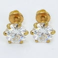 thumbnail image 4 of 2 Ct Certified White Diamond Solitaire Studs, Yellow Gold Finish-Great Sparkle., 4 of 4