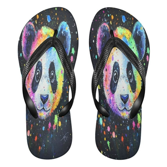 YAZAOOSummer Flip Flops Creatively Whimsical Panda Bliss Simple Beach Sandals