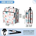 thumbnail image 3 of Zipper Binder with Shoulder Strap 2 inch 3 Ring Waterproof File Folder Organizer Bag 500 Sheet Coral Pink Sea Creature, 3 of 8