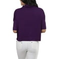 thumbnail image 2 of ToBeInStyle Women's 3/4 Sleeve Cowlneck Relaxed Fit Cropped, 2 of 39