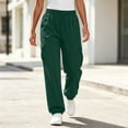 thumbnail image 5 of Fnooota Women's Joggers with Pockets, Relaxed Fit Elastic Waist Fall Running Drawstring Athletic Pants Jogger Pants Army Green Size L, 5 of 7