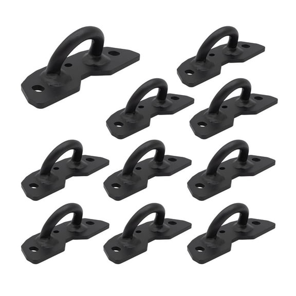 10 Pack 1/2" Bolt-On D-Ring Lashing Points for Shipping Containers - Black Powder Coated Steel - Container D-Rings for Mounting Container Shelves & Accessories