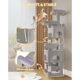 thumbnail image 4 of Cat Tree, 69.3‑Inch Tall Multi‑Level Cat Tower for Indoor Cats with 7 Sisal Scratching Posts, 3 Platforms and 2 Cat Caves, Suitable for Indoor Cats, Light Gray, 4 of 8