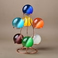 thumbnail image 2 of Asiento de metal con siete bolas, base de bola de cristal, soporte de ojo de gato, adornos creativos de escritorio para la entrada del hogar, decoraciones con múltiples bolas, 2 of 5