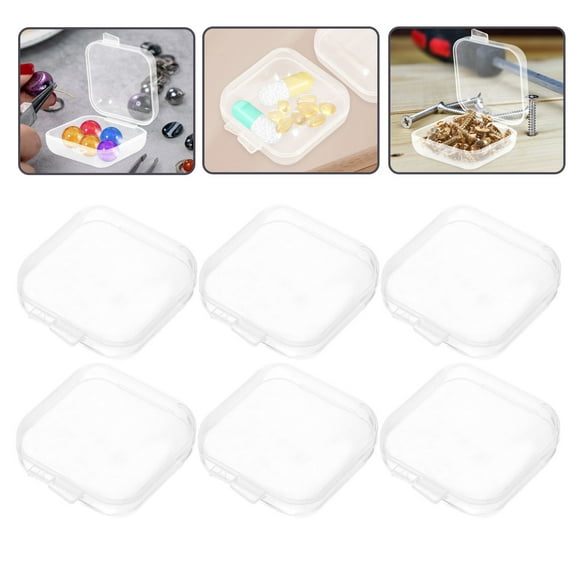 HAMPPLIES 100Ud Caja Transparente Portátil Para Almacenaje Pequeños Artículos Organizadora De Joyas Y Accesorios