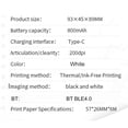 thumbnail image 4 of yeacher Compact Bluetooth Thermal Printer X7 with 5 Rolls of Sticker Paper, Portable Mini Printer for Students, Type-C Charging, 800mAh Battery, 200dpi Resolution, ABS Material, White Color, 4 of 6