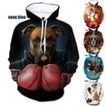 thumbnail image 2 of Sudadera con capucha con estampado 3D de animales y boxeador para hombre, ropa de calle informal con estampado de perro, talla grande, última moda, 2 of 5