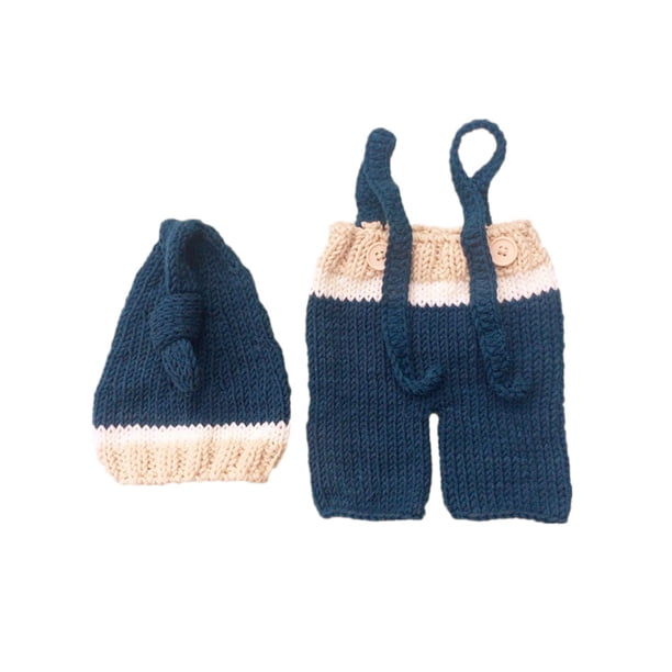 Ropa de punto para bebés Disfraz de bebé creativo Ropa de recién nacido de dibujos animados Accesorios de fotografía Accesorios de fotografía para bebés con sombrero (0-3 meses)