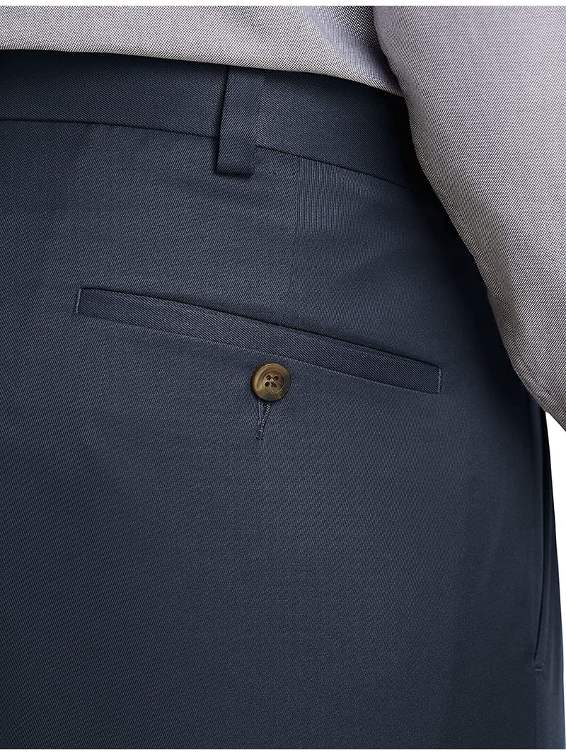 mens navy blue pleated dress pants Raphael Classic Fit Solid Navy Blue Single Pleated Pants, 32