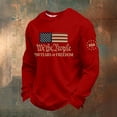 thumbnail image 2 of 250th Anniversary USA Shirt Men American Flag Print Shirt Long Sleeve Waffle Top Casual Crewneck Sweatshirts Patriotic Apparel, 2 of 3