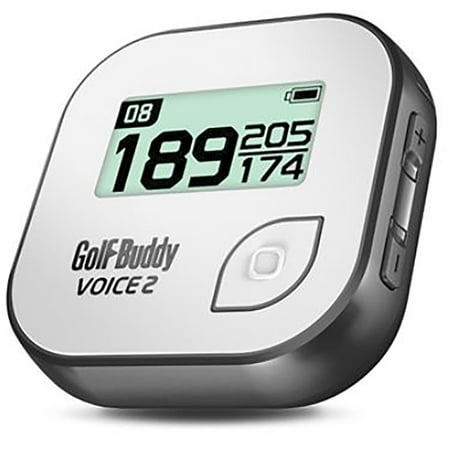 Finder Gps - GolfBuddy Voice 2 Talking GPS Range Finder Rechargeable Watch Clip-On, Grey