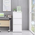 thumbnail image 6 of Lisonu 3-Drawer Vertical File Cabinet with Lock, Heavy-Duty Metal Filing Cabinet for Letter/Legal/A4 Size, Modern Narrow Office Storage Cabinet, White, 6 of 7