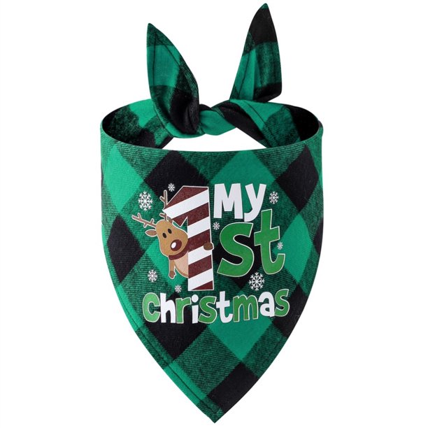 Algodón A Cuadros Para Saliva De Perro, Baberos Triangulares De Una Sola Capa, Accesorios Para Bufanda, Toalla De Saliva Para Mascotas Para Fiestas De Navidad Y Fotos seitruly HA044040-05