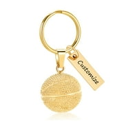 Personalize Stainless Steel Basketball Funeral Cremation Urn Pendant Keychian for Cremation Ashes Urn Keyring Lockets for Ashes of Loved One Memorial Jewelry