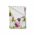 thumbnail image 2 of Floral Soft Flannel Fleece Blanket, Blurry Hazy Toned Vibrant Magnolia Flower Daffodil Petals Blossoms Watercolor Print, Cozy Plush for Indoor and Outdoor Use, 50" x 60", Multicolor, by Ambesonne, 2 of 6