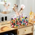 thumbnail image 3 of Yayeee 4 Pack Qtip Holder Bathroom Cotton Swab Canister with Lid Clear Dispenser Set, Purple Triangles, 3 of 6
