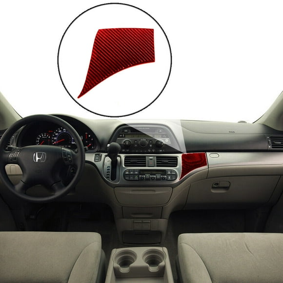 Red for Honda Odyssey 05-10 Carbon Fiber Right Of AC Controls Panel Cover Trim