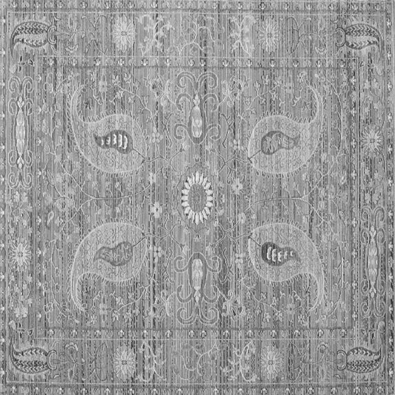 Ahgly Company Indoor Square Persian Gray Traditional Area Rugs, 4' Square