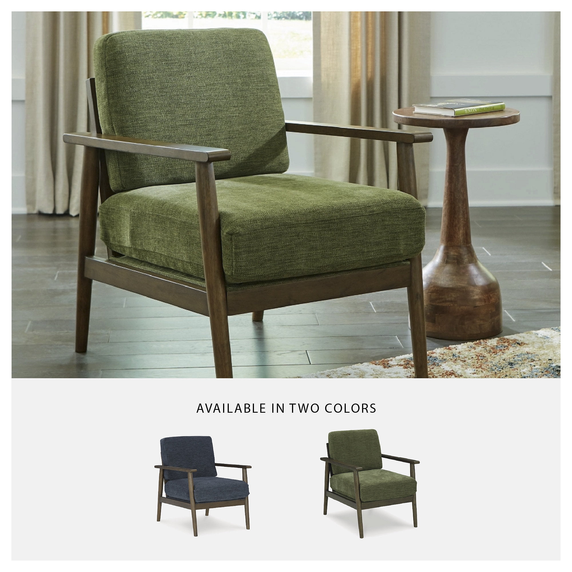 Signature Design by Ashley Bixler Olive Green Mid-Century Modern Accent Chair