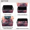 thumbnail image 2 of BZSMCE Shelf Baskets Cute Bear with Roses Pattern Storage Cube Bins 10.1*6.3*4.7in Set of 2, 2 of 5