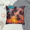 thumbnail image 2 of Orinice Sunset Palm Trees Beach Graphic Decorative Men Women Boy Girl Room Cushion Throw Pillow Cover for Home Couch Living Room Bed Sofa Pillow Case Summer Home Decor 1PC 12x12in, 2 of 5