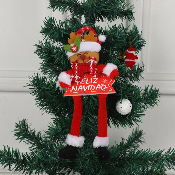 Colgantes navideños de muñeco de Papá Noel para el hogar, árbol de Navidad, muñeco de nieve, patas largas, adornos de lista, suministros de decoración para fiestas de Año Nuevo