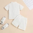 thumbnail image 3 of Fsqjgq Baby Boy Clothes 5Y Boys Fashion Outfit Toddler Boys Girls Short Sleeve Summer Casual Gentleman Tops Hawaii Beach Holiday Solid Shirts T Shirt Shorts Outfits Clothes Set Baby Boy Pants, 3 of 6