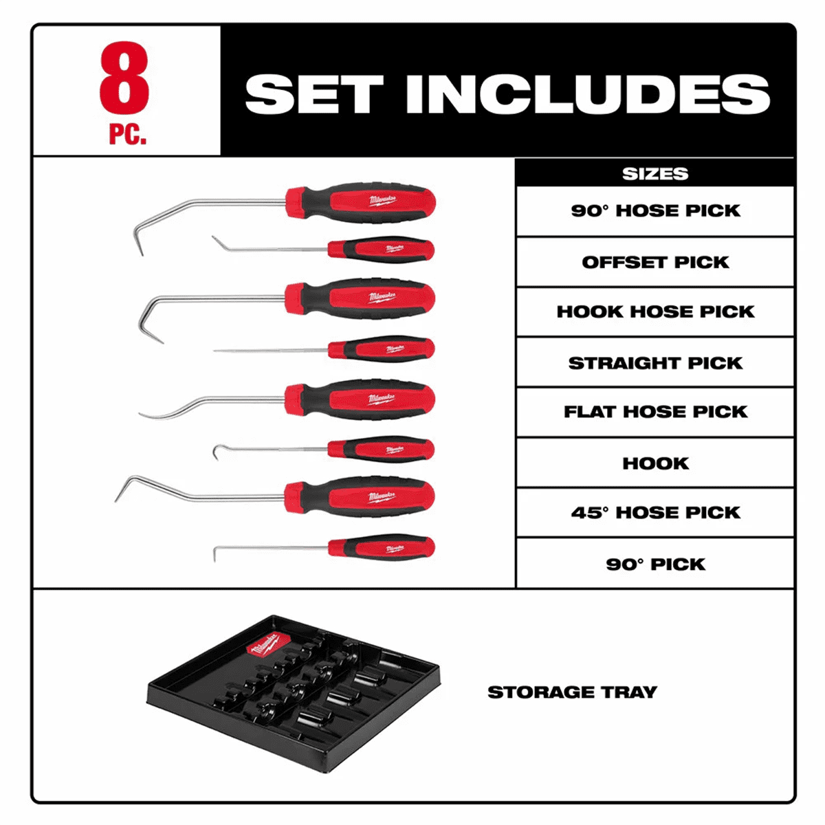 Milwaukee Tool 8pc Hook & Pick Set