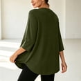 thumbnail image 5 of Loopsun Womens 3/4 Sleeve Fall Tops Fashion Solid Crew Neck Sports Casual Pullover Shirts, 5 of 5