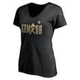 thumbnail image 2 of Women's Alvin Kamara Black New Orleans Saints Checkdown V-Neck T-Shirt, 2 of 3