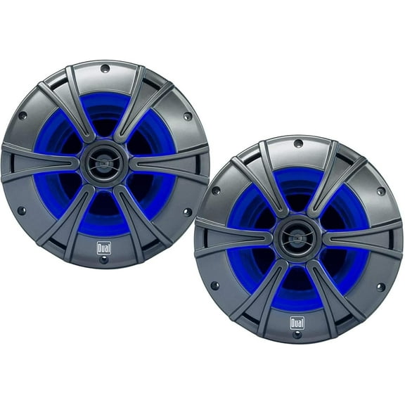 Dual Electronics DMS8027 8" 2-Way Marine Speakers with Blue illumiNITE LED Lighting
