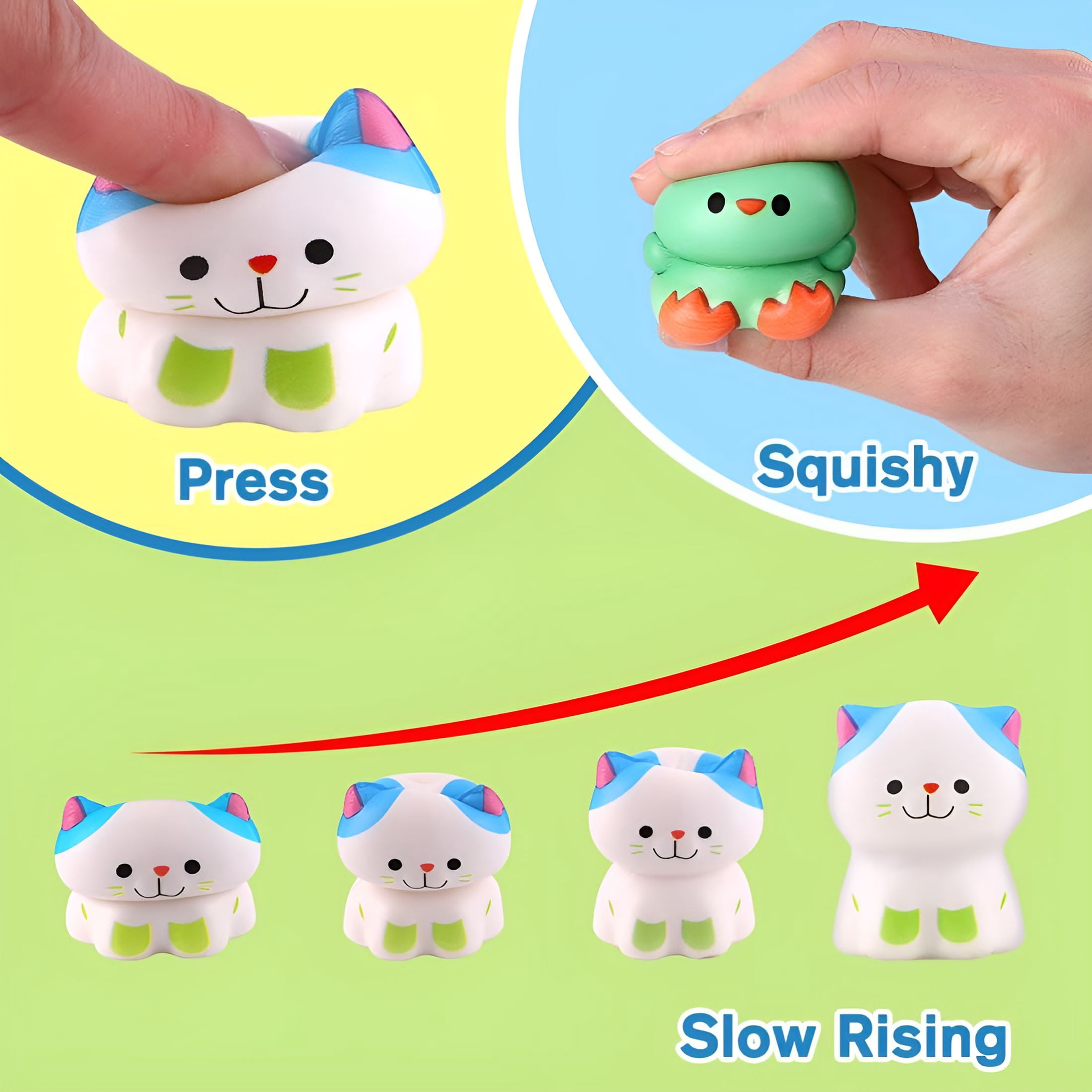 CYFW 24pcs Prefilled Easter Eggs with Animal Toys,Easter Basket Stuffers Egg Hunt Egg Fillers Squeeze Toys for Boys Girls Easter Party Favors for Kids Classroom Prize