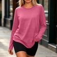 thumbnail image 4 of CBASIHI Womens Workout Tops Long Sleeve- Comfy Loose Fit Yoga Gym Athletic Casual Crew Neck T Shirts Hot Pink Size M, 4 of 7