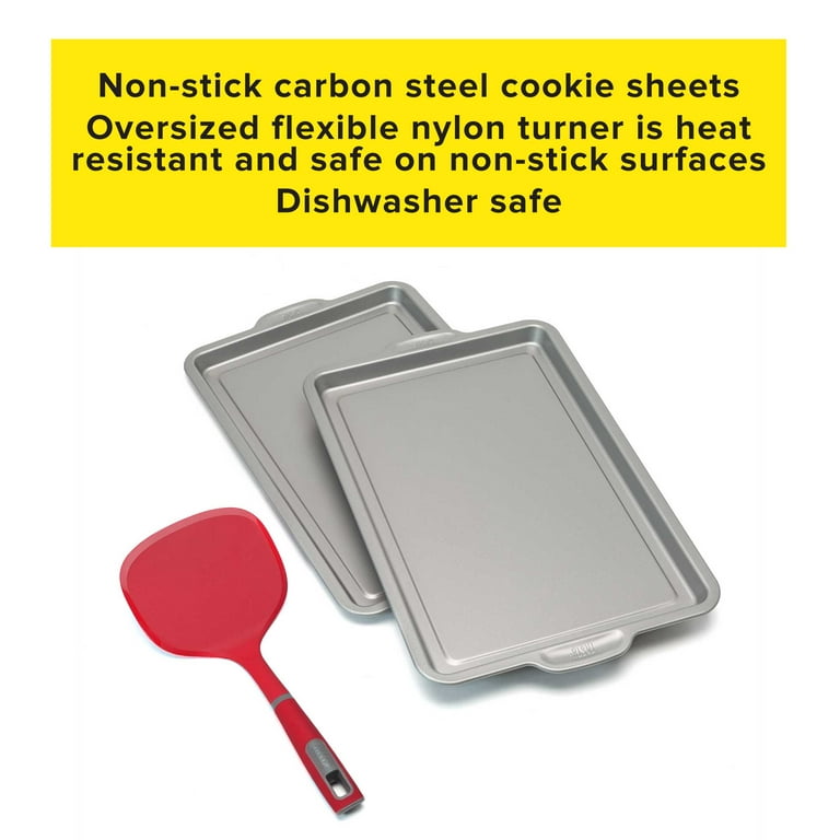 Tasty 17 x 11 Carbon Steel Nonstick Cookie Sheet, (3 Pieces) 
