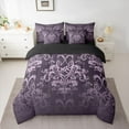 thumbnail image 2 of jejeloiu Gothic Damask Floral 7pcs Bedding Comforter Set,Bohemian Exotic Style Queen Bedding Sets,Wild Snake Pattern Queen Sheet Sets For Adult,Ultra Soft Home Decor Reversible, 2 of 8