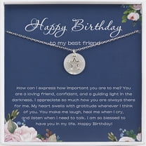 Anavia Birthday Gift to Best Friend, Happy Birthday to My Best Friend, 925 Sterling Silver Necklace Gift for BFF