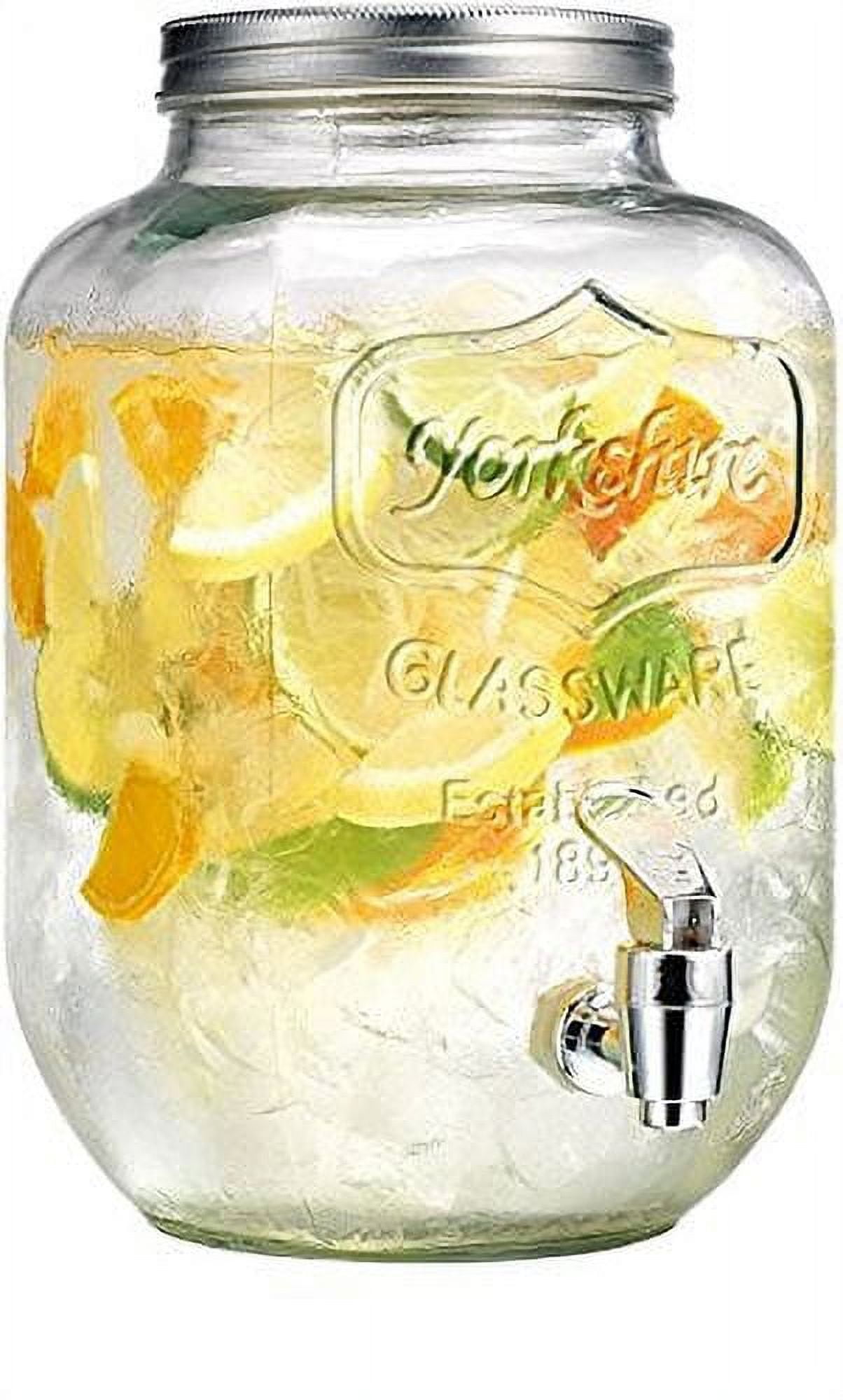 Circleware, Yorkshire Clear Glass Cold Drink Beverage Dispenser with Spigot, 2 gal, 7.5L