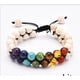 thumbnail image 2 of Nueva piedra colorida de Amazon, hombres europeos y americanos, piedra volcánica negra, pulsera de energía de yoga, piedra volcánica de siete puntos, turquesa, blanco., 2 of 2