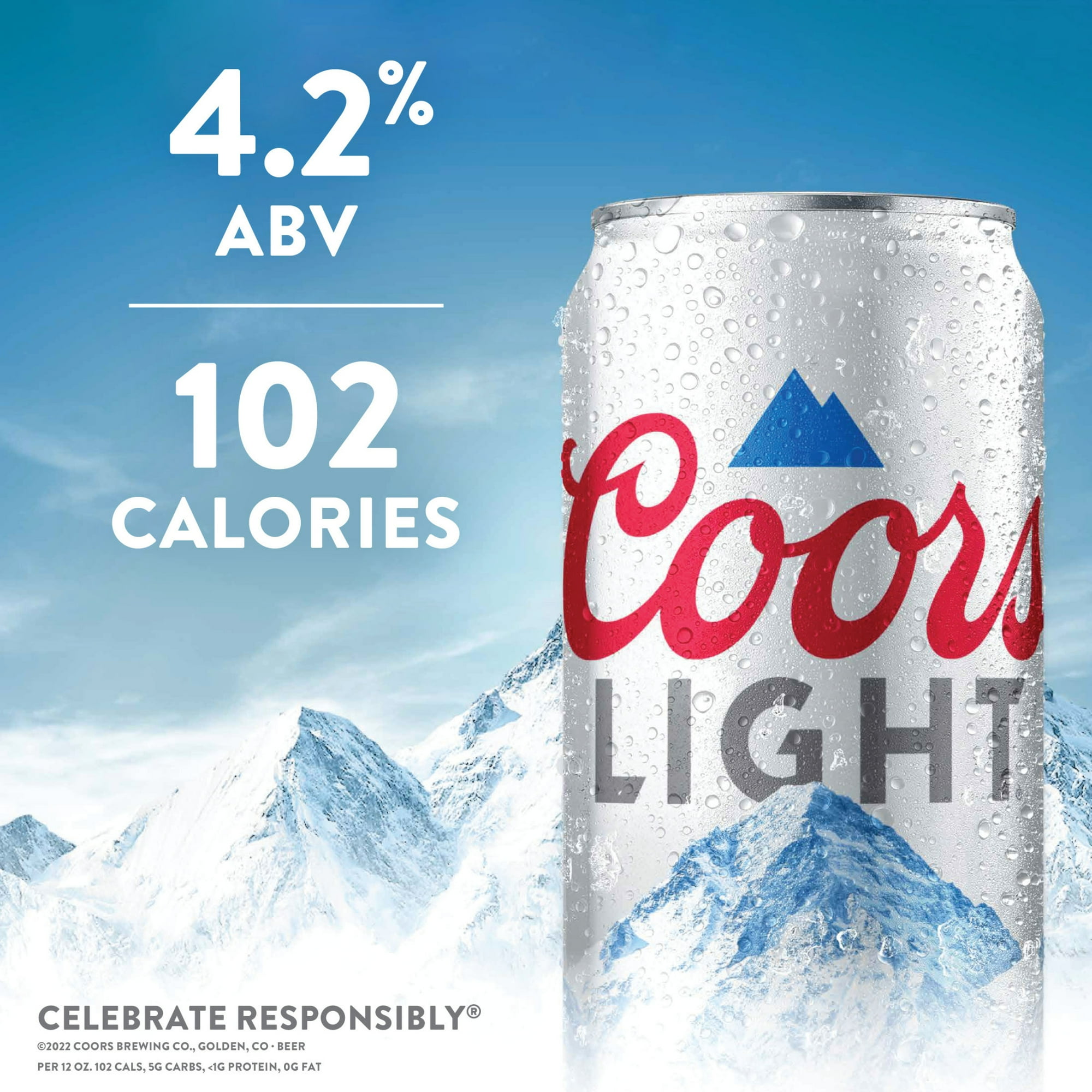 Coors Light American  Beer, 30 Pack, 12 fl oz Aluminum Cans, 4.2% ABV
