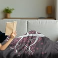 thumbnail image 3 of Tree Soft Flannel Fleece Throw Blanket, Seafoam Cage and a Bird Flowers for Leaves Nature Freedom Theme, Cozy Plush for Indoor and Outdoor Use, 50" x 60", Grey Pink Pale Grey, by Ambesonne, 3 of 5