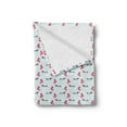 thumbnail image 2 of Dachshund Soft Flannel Fleece Throw Blanket, Beret and Shirt Wearing Dog Holding Balloons on Stripes Background, Cozy Plush for Indoor and Outdoor Use, 50" x 70", Vermilion Pale Blue, by Ambesonne, 2 of 5